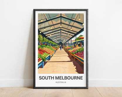 South Melbourne Market Travel Poster  - Market Days in Melbourne