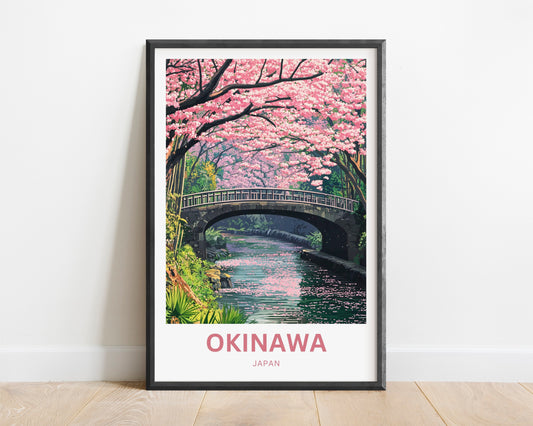 Okinawa Travel Poster  - Tranquil River Bloom