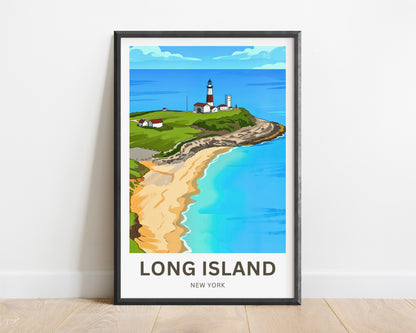 Long Island Travel Poster -  Montauk Point Escape