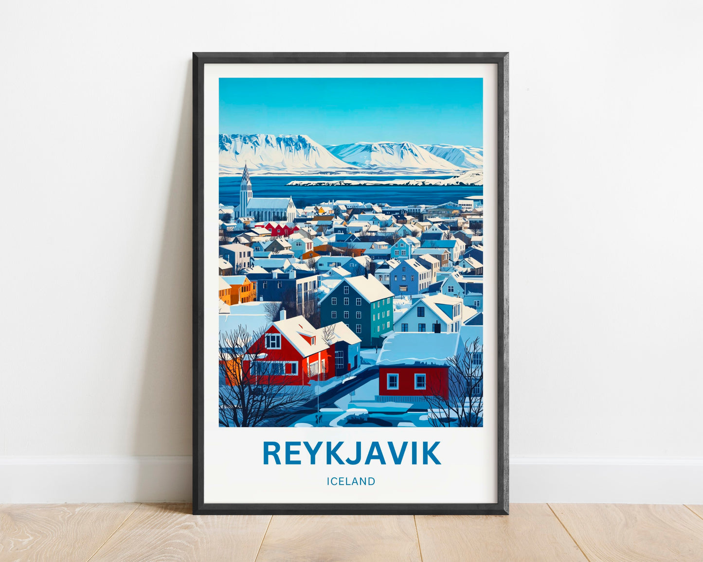 Reykjavik Travel Poster  - Charming City Escape of Iceland