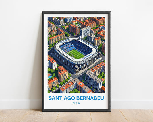 Santiago Bernabéu Stadium Travel Poster - Football Royalty