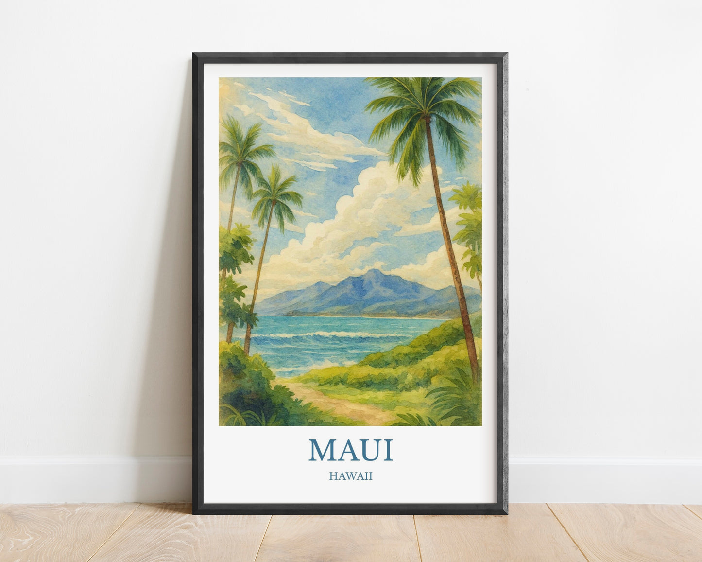 Maui, Watercolor design poster, Hawaii Print, Maui Wall Art