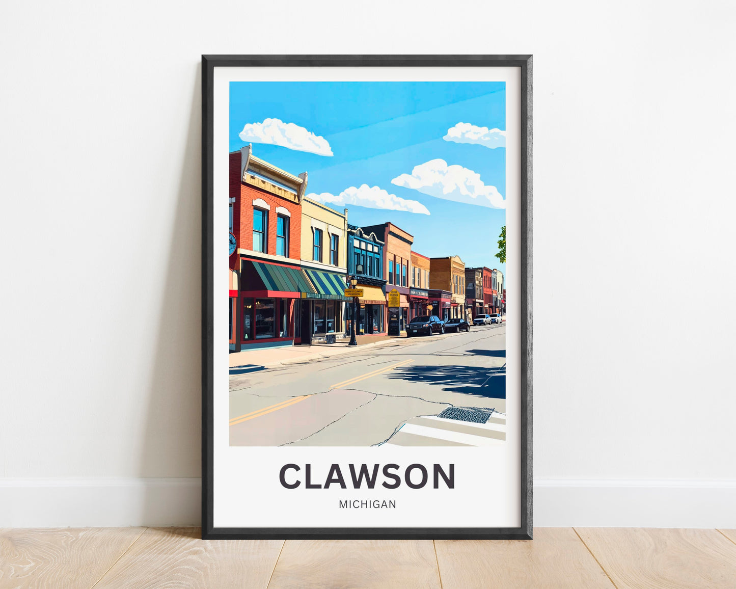 Clawson Travel Poster - Small Town, Big Heart – Michigan