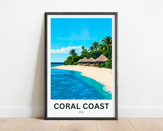 Coral Coast, Fiji Travel Poster - Fiji’s Southern Shore