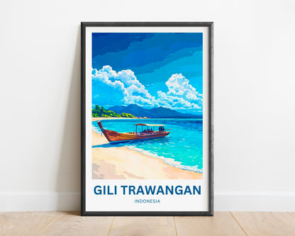 Gili Trawangan Travel Poster- Indonesia Captivating Island