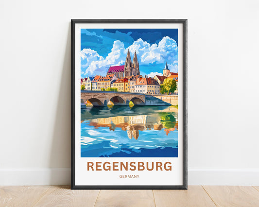 Regensburg Travel Poster -  Timeless Beauty