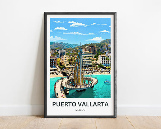Puerto Vallarta  Travel Poster - Los Muertos Pier