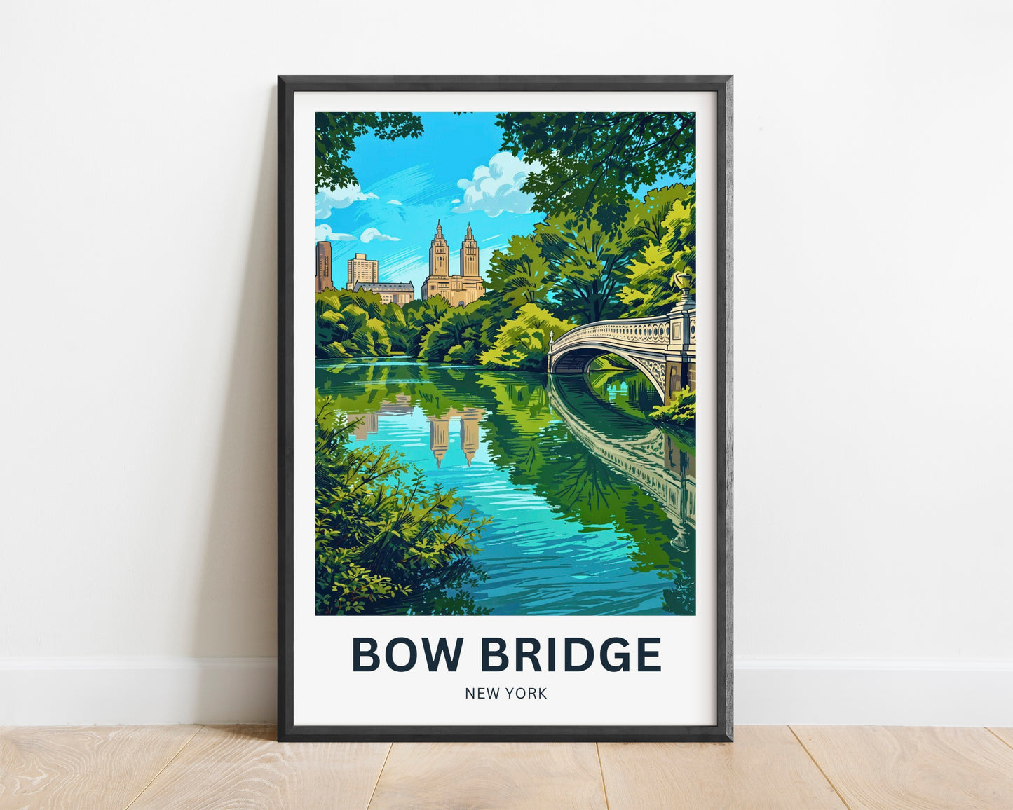 Bow Bridge  Travel Poster - New York’s Gentle Curve