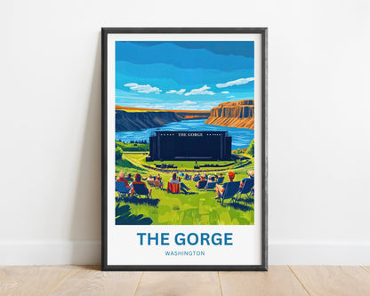 The Gorge Travel Poster- Concerts Beneath the Canyon Light