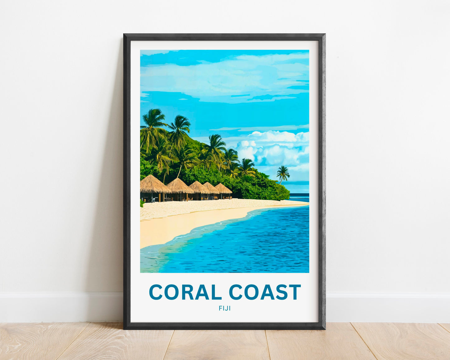 Coral Coast, Fiji Travel Poster - Breathtaking Tropical Island