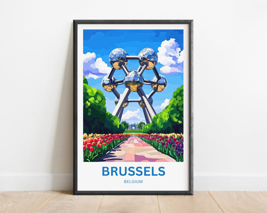 Brussels Travel Poster- Belgium Tourist Spot