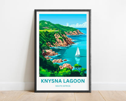 Knysna Lagoon Travel Poster - Lush Forested Surroundings