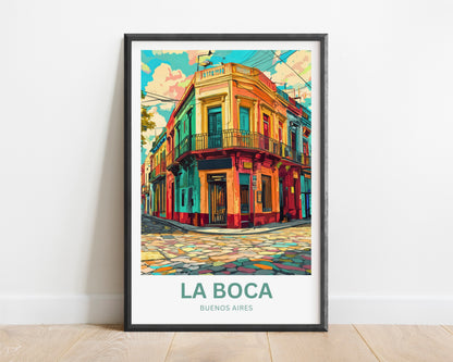 La Boca Travel Poster - Home of Passion and Paint