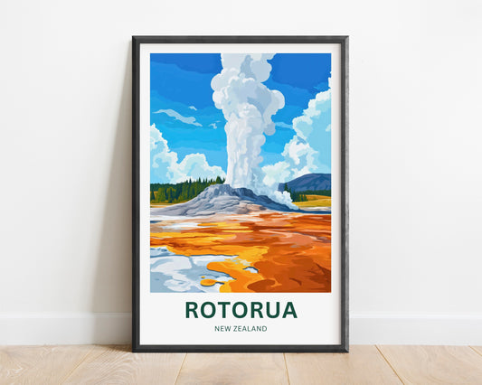 Rotorua Travel Poster - New Zealand’s Thermal Heart