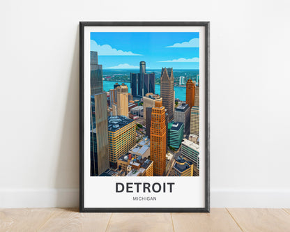 Detroit Travel Poster - Beautiful Skyscraper