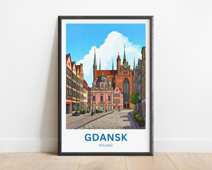 Gdańsk  Travel Poster - Market day in the old city