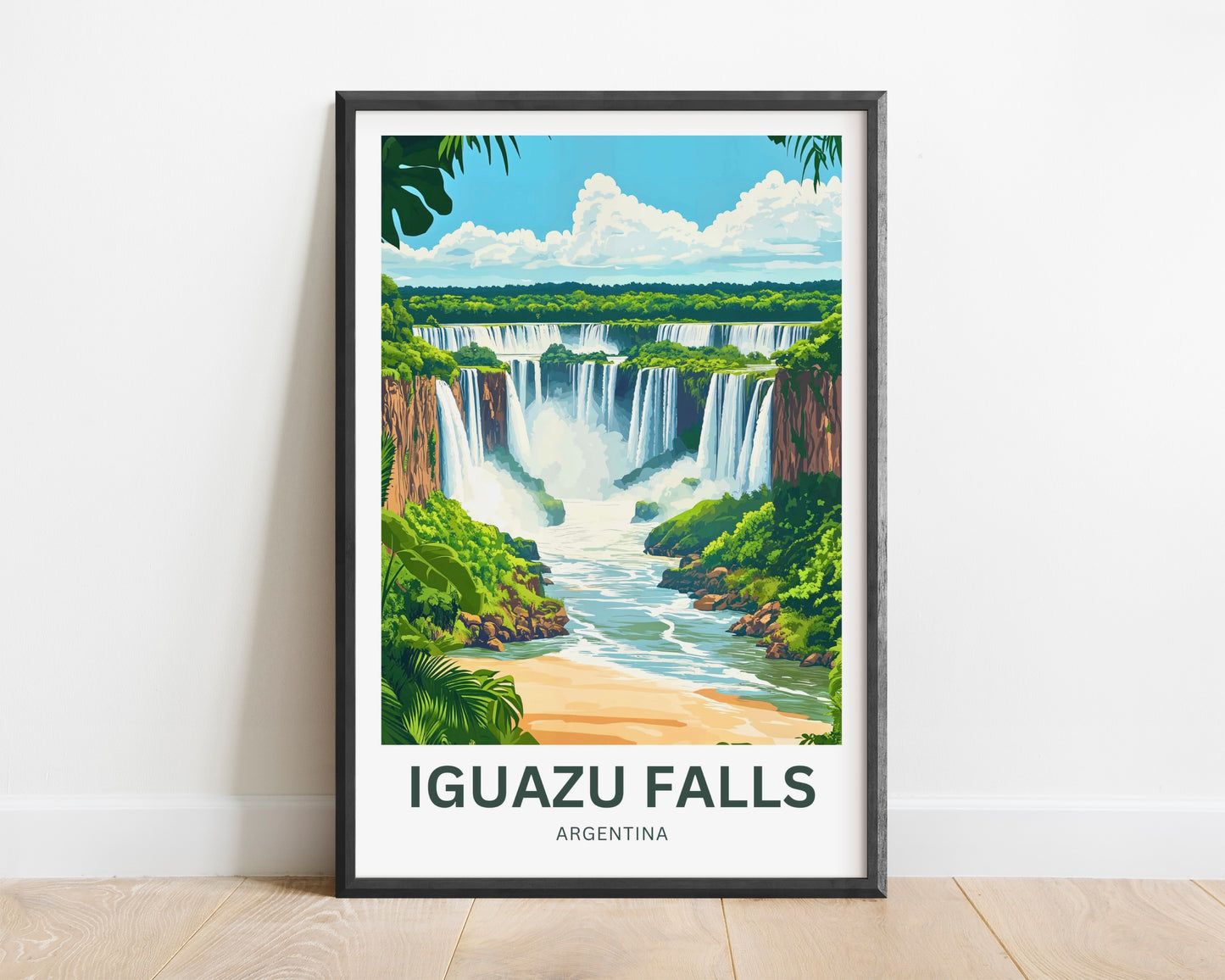 Iguazu Falls Travel Poster - Argentina and Brazil Wonders
