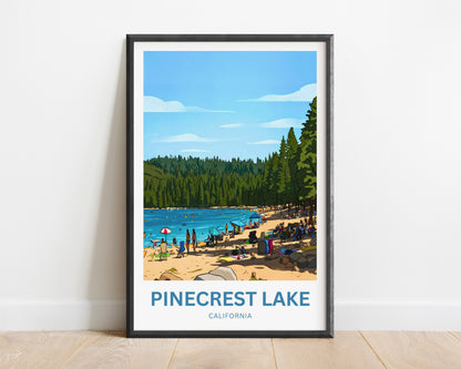 Pinecrest Lake Travel Poster - Summer Glow