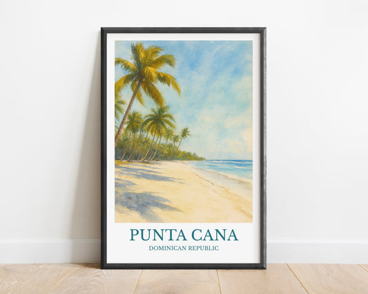 Punta Cana, Watercolor design poster, Dominican Republic Print, Punta Cana Wall Art