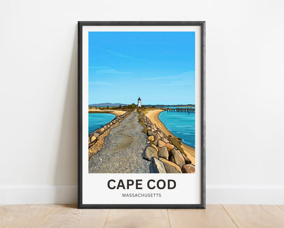 Cape Cod Travel Poster - Land of Lighthouses