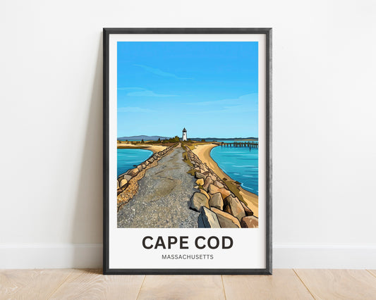 Cape Cod Travel Poster - Land of Lighthouses