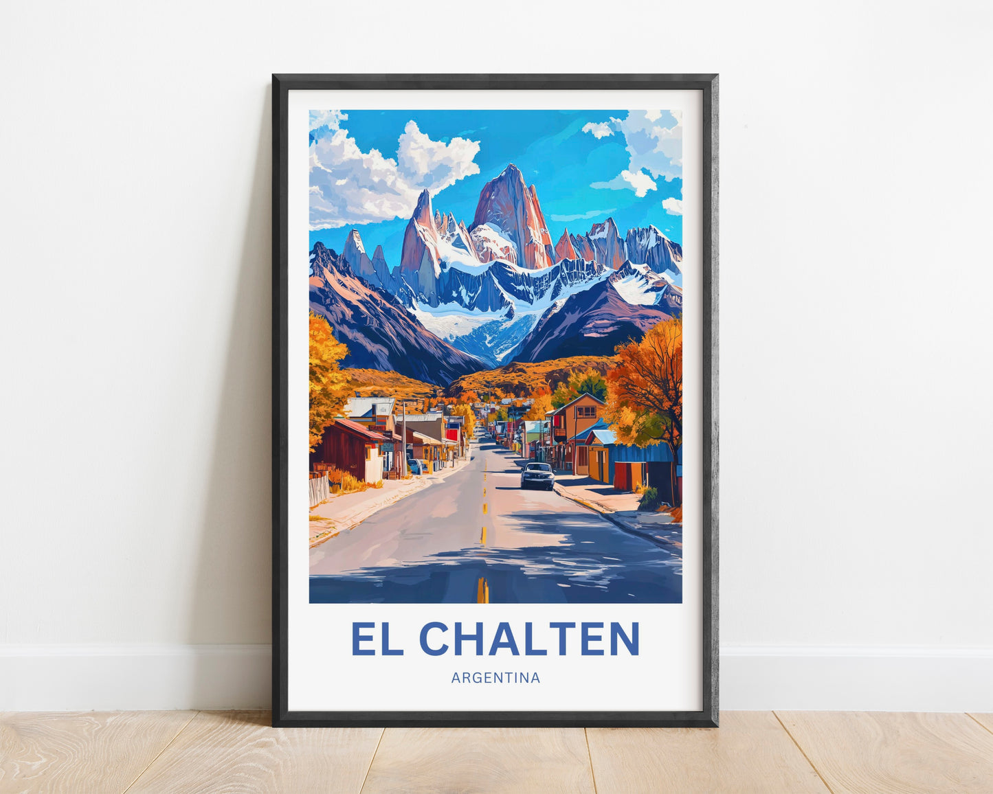 El Chalten Travel Poster - Street View of Argentina’s Mountain Jewel
