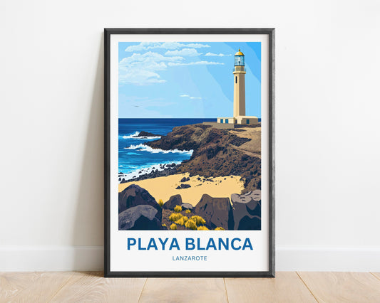 Playa Blanca Travel Poster- Lanzarote Captivating lighthouse