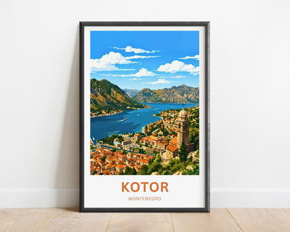 Kotor Travel Poster -   Montenegro Captivating Town View