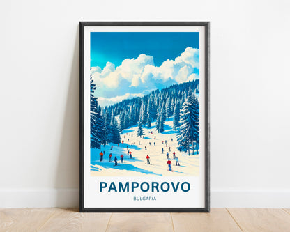 Pamporovo Ski Travel Poster - Bulgaria Winter Escape