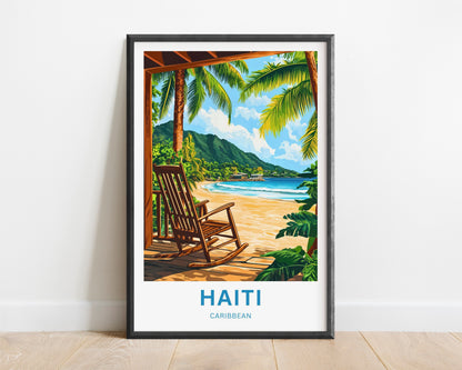 Haiti Travel Poster - Caribbean Waves of Calm