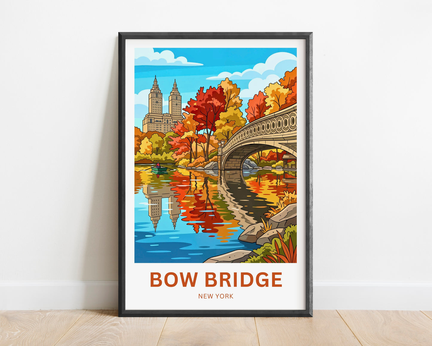 Bow Bridge  Travel Poster - Quiet Beauty in the City