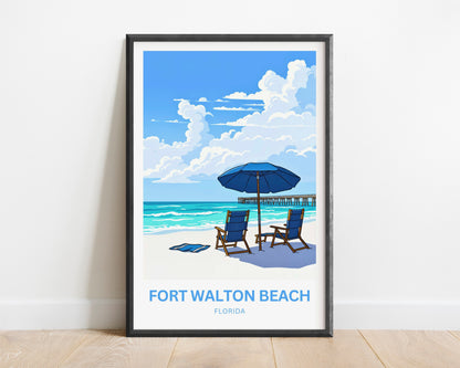 Fort Walton Beach Travel Poster - Coastal Paradise Found