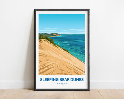 Sleeping Bear Dunes Travel Poster - National Lakeshore