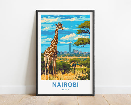 Nairobi Travel Poster - Where Wildlife Meets the Skyline