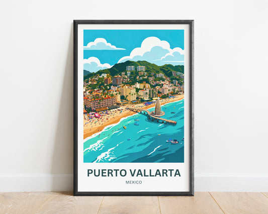 Puerto Vallarta  Travel Poster - Aerial View