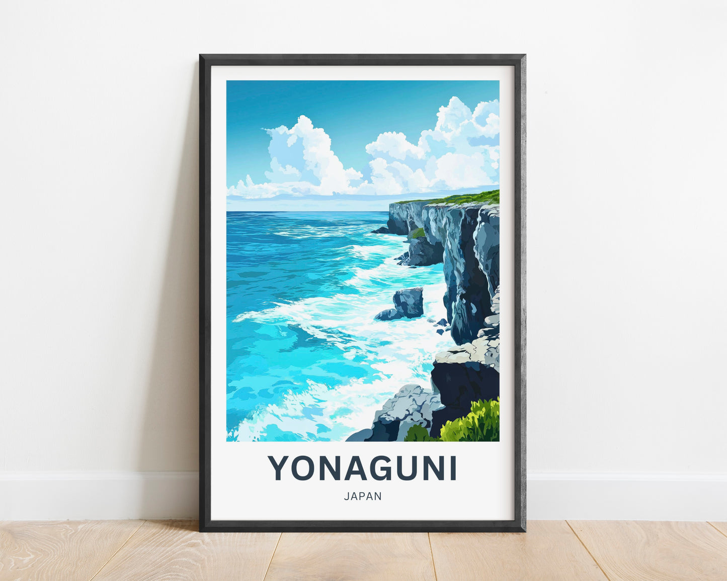 Yonaguni Travel Poster - Japan Captivating Cliffs