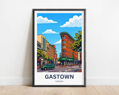 Gastown Travel Poster - Vancouver Historic Buildings