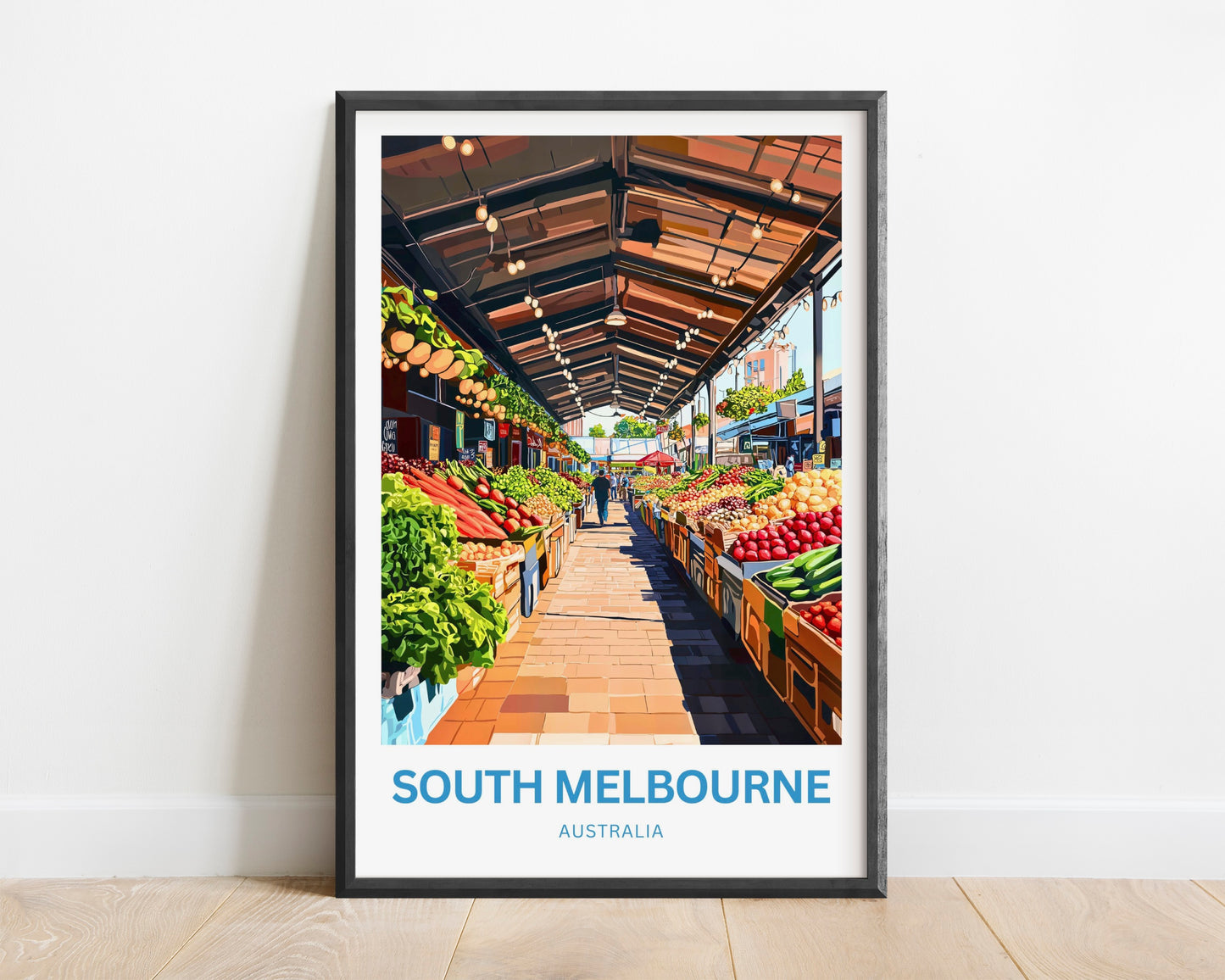 South Melbourne Market Travel Poster  - Shop • Eat • Explore