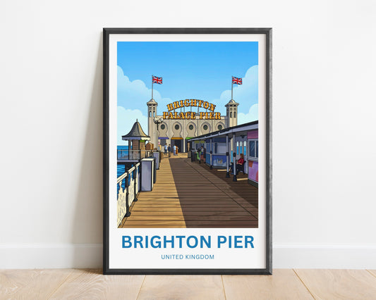 Brighton Pier Travel Poster - Coastal Attraction