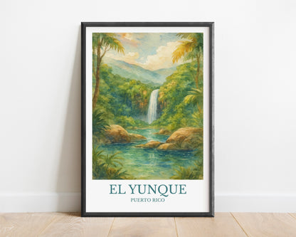 El Yunque National Forest, Watercolor design poster, Puerto Rico Print, El Yunque Wall Art