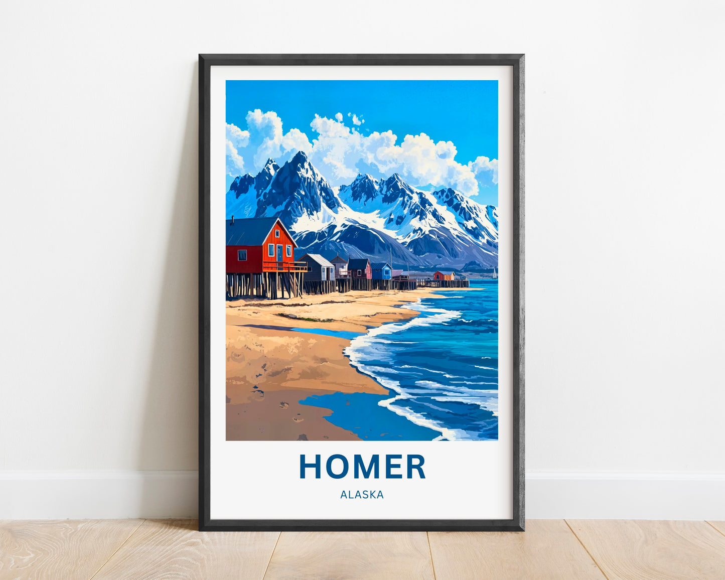 Homer Travel Poster - Breathtaking Alaska Peaks