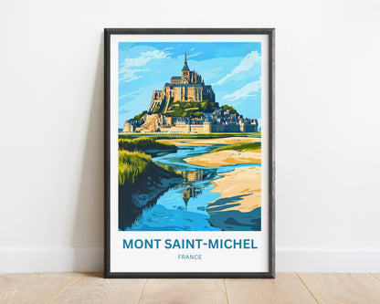 Mont Saint-Michel Travel Poster - Sacred Island, Timeless Wonder