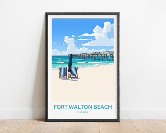 Fort Walton Beach Travel Poster - Serene Bliss