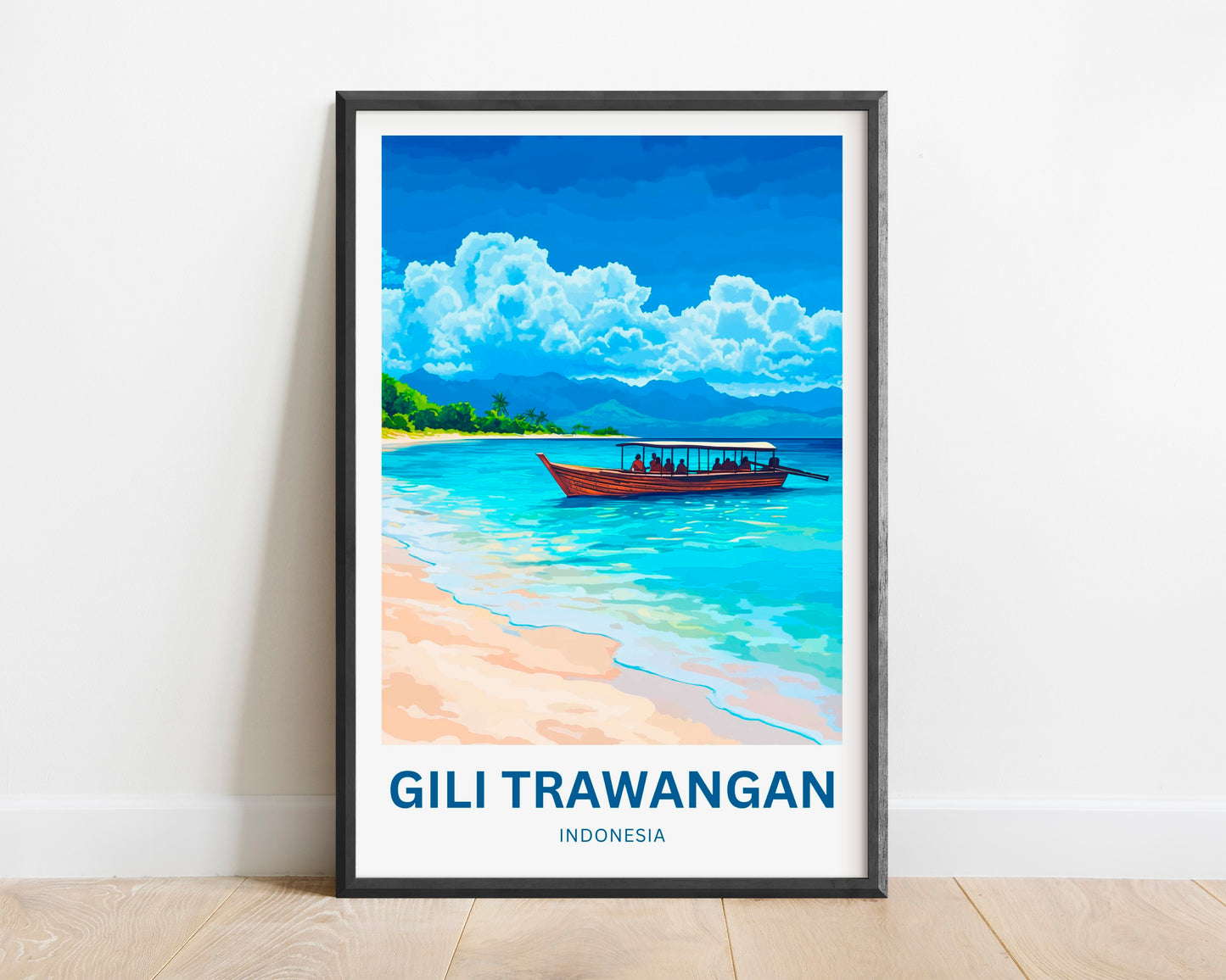 Gili Trawangan Travel Poster- Travel through Indonesia Beach