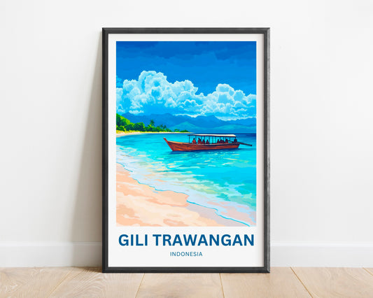 Gili Trawangan Travel Poster- Travel through Indonesia Beach