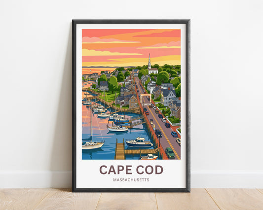 Cape Cod Travel Poster - Wonderful Coastal Sky