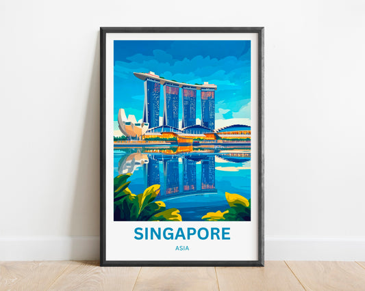 Singapore Travel Poster  - Stunning Marina Bay View