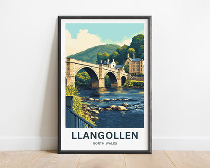 Llangollen Travel Poster - Welsh Waters, Welsh Wonders