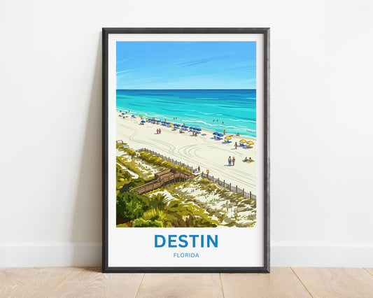 Destin, Florida Travel Poster - White Shores