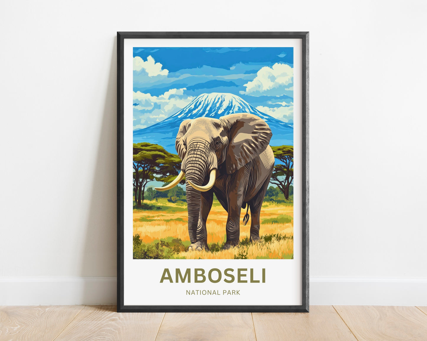 Amboseli National Park Travel Poster  - Craig, Icon of the African Summit
